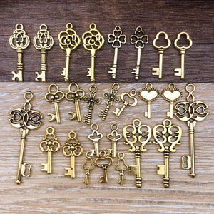 จี้รูปหัวใจกลวงโลหะผสมสีทองโบราณสำหรับทำเครื่องประดับ DIY 3 ชิ้น สไตล์เรโทรศิลปะ - Product Image 5