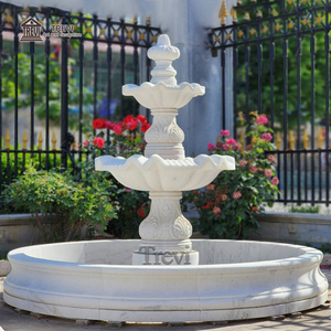 Thiết kế phổ biến nhà tròn đường lái xe bằng đá cẩm thạch trắng 2 tầng đài phun nước nhà cung cấp - Product Image 5