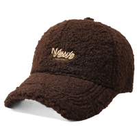 Gorra de béisbol de PVC de 6 paneles transfronteriza, cálida, bordada, ajustable, para hombre y mujer, elegante, versátil, de felpa, para otoño e invierno, para exteriores.