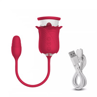3 in 1 Klitoris Vagina Pussy Pump Stimulator Saugen Zunge lecken G-Punkt Vibrator Frauen Rose Sexspielzeug mit vibrierenden Sprung Ei