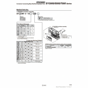 ชิ้นส่วนนิวเมติกส์ประกอบ SY50M-3-1A-00ชิ้นส่วนนิวเมติก SMC - Product Image 1