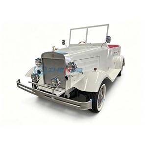 Offre Spéciale Voiture Électrique Blanche Vintage, Alimentée par Batterie, Style Rétro Classique, Idéale pour les Visites en Station Balnéaire - Product Image 2