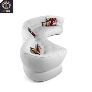 Sofá individual de diseño único de lujo italiano con forma inusual de cuero blanco SENSE ROCHE BOBOIS - Product Image 3