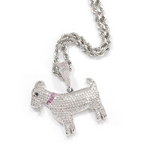 Collana con ciondolo a forma di capra in stile hip-hop alla moda, con zirconi e smalto <span class=keywords><strong>Hamza</strong></span> - Product Image 2