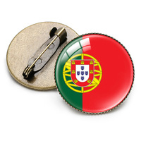 Broche drapeau du Portugal, épinglette, broche pays du monde, cadeau fantaisie, souvenir pour voyageurs et amoureux, cadeau pour les fans de clubs de football, personnalisable