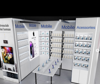 Conception de l'aménagement de magasin de téléphonie mobile personnalisée, présentoir de présentation d'accessoires de téléphonie mobile