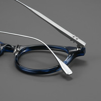 Monture de lunettes classique à monture ronde DTX148, style designer, fabriquée à la main au Japon, en titane pur, monture complète, compatible avec les verres AC