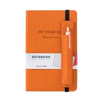 Cuaderno de Tapa Dura Cosido con Hilo de Cuero PU, con Banda Elástica y Bolsillo para Bolígrafo, Agenda Personalizada A5 con Logotipo, Hecho a Mano