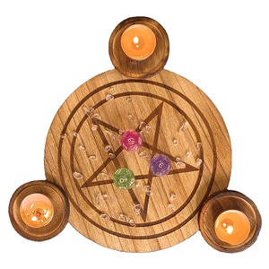 Castiçal de madeira para queimar pentagrama, castiçal decorativo para altar, placa de astrologia e adivinhação - Product Image 4