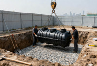 Digesteur de biogaz à trois chambres de 2500 L, fosse septique en PE, fosse septique portable pour le traitement des eaux usées domestiques, OEM