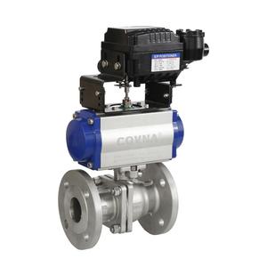 Válvula de Bola de Acero Inoxidable con Brida COVNA, Control Automático, Accionamiento Neumático de 1 Pulgada - Product Image 2