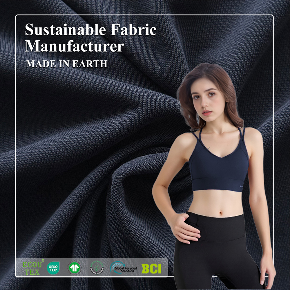 Organic Cotton and Recycled Nylon Lightweight Jersey Fabric Knitted Eco-Friendly Sportswear
