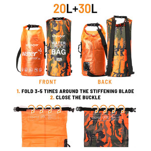 Bolsa seca impermeable mochila 20L/30L océano paquete natación almacenamiento saco plegable para kayak flotante pesca piragüismo - Product Image 5