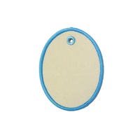 Offre Spéciale : Breloque de Sac Coréenne Ovale Beige en Tissu Sergé, Porte-clés Vierge DIY, Étiquette de Sac avec Anneau Doré