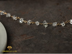 สร้อยคอเพชรหรูหราประณีต ทองคำแท้ 14K ดีไซน์เรียบหรู ประดับคริสตัลและอัญมณีหลายชั้น ของขวัญสุดหรูสำหรับเจ้าสาวในวันครบรอบ - Product Image 3