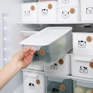 Household cartoon cute refrigerator frozen food storage stackable microwave kitchen ingredients handle storage box