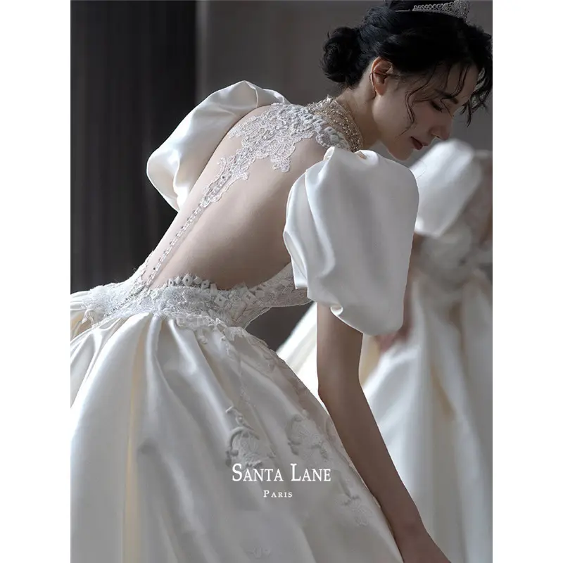 2023 परिधान डिजाइन शामिल होने के लिए सेवाओं शादी की पोशाक शादी की नई शैली महिलाओं 2023 के माध्यम से देखें फीता साटन बिक्री ऑनलाइन