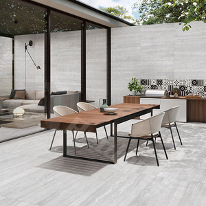 Đầy đủ cơ thể sứ gạch đá New paver travertine tự nhiên travertine ngoài trời R11 chống trượt 600*600 mét 2cm ánh sáng màu vàng hiện đại - Product Image 3