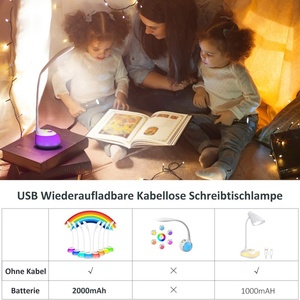 USB Charging Modern LED <b>Desk</b> Lamp ABS Body <b>Mini</b> Touch Reading Lamp for Home Office Flexible Novelty Shade Shape Battery Powered - Product Image 4
