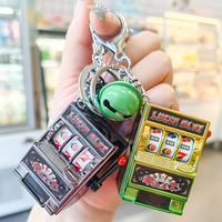 Mini machine de jeu amusante RJ, porte-clés, machine de jeu de fruits porte-bonheur, jouet porte-clés, jeu de loterie, bingo, pendentif cool pour sac, charme, cadeau, vente en gros