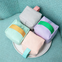 Pochette en coton personnalisée pour femme, motif bonbons mignon, pour trousse de maquillage portable en toile, avec fermeture éclair, organiseur de voyage