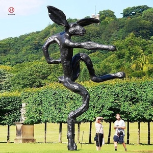 รูปปั้นกระต่ายทองเหลืองสำหรับตกแต่งสวนกลางแจ้งแนวโบราณรูปปั้นกระต่ายสีบรอนซ์เต้นรำรูปปั้นกระต่ายโดย <span class=keywords><strong>Barry</strong></span> flanagan - Product Image 1