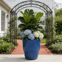 Ensemble de pots de fleurs en céramique émaillée vert foncé brillant, style américain, écologiques, avec trou de drainage, durables pour la maison, l'intérieur, l'extérieur et le jardin