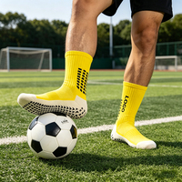 Chaussettes de football antidérapantes personnalisées avec logo, respirantes, en maille, à semelle éponge, pour hommes et jeunes sportifs