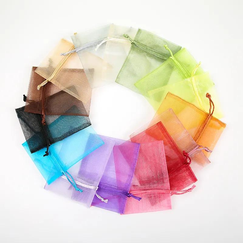 High Quality Organza Mesh Jewelry Drawstring Bag Candy Toy Makeup Organza Gift Bag