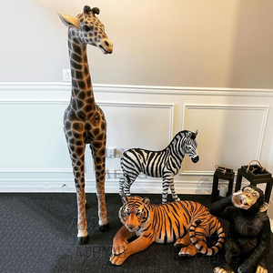 Fournitures de fête à thème de cirque, fibre de verre réaliste, grande <span class=keywords><strong>girafe</strong></span>, lion, éléphant, statues d'animaux à vendre - Product Image 4