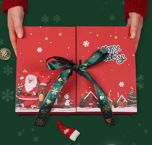 Sıcak satış özel çift kapı açık manyetik noel sert zanaat kuşe kağıt hediye kutusu sarma Presents kutusu - Product Image 6