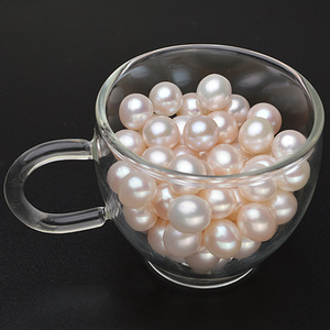 Perles d'eau douce Tilian 11-12 mm, perles blanches en vrac, forte luminosité, presque parfaites, rondes, type naturel Mantou - Product Image 4