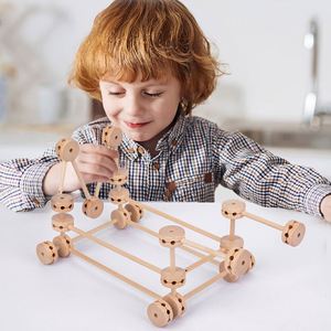 Assemble Montessori Sensory Stem Stacking Toys Creative Natural Wood Children Wooden <b>Building</b> <b>Blocks</b> - Product Image 5
