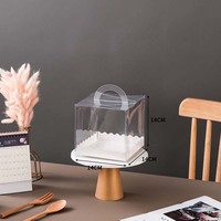 Boîte à gâteaux transparente d'anniversaire de 4 pouces 5 pouces 6 pouces Handel Boîte à gâteaux transparente en plastique rehaussée