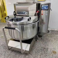 Mélangeur à spirale pour pâte avec bol amovible, capacité 125 kg de farine, pétrin en acier inoxydable, machine de boulangerie programmable, double vitesse de mélange
