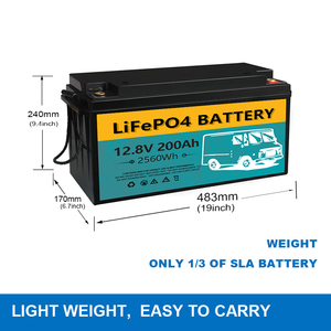 แบตเตอรี่ลิเธียมไอออนแบบ Deep Cycle 12.8V 200Ah สำหรับคาราวาน, รถพ่วง, ออฟโรด, เรือ, พลังงานแสงอาทิตย์, รถบ้าน RV แบตเตอรี่ 12V - Product Image 3