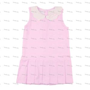 Abiti Estivi per Bambina, Vestito Tennis <span class=keywords><strong>Rosa</strong></span> a Quadretti con Colletto Smerlato in Maglia, Gonna-Pantalone Plissettata, <span class=keywords><strong>Abito</strong></span> da Festa per Bambini - Product Image 3