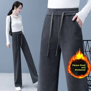 Nouveauté 2024 <span class=keywords><strong>Pantalon</strong></span> ample à jambe large pour femme, automne-hiver, taille haute, coupe droite, <span class=keywords><strong>en</strong></span> <span class=keywords><strong>velours</strong></span> côtelé, doublé polaire, épaissi, style décontracté pour maman - Product Image 4