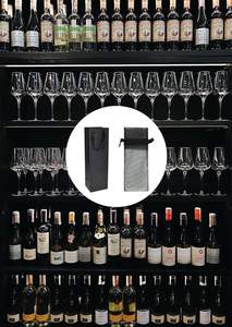 Bolsa de Regalo Reutilizable para Vino Negra con Bolsas de Organza para Botellas, Bolsas de Papel Kraft para Whisky/Licores - Product Image 6