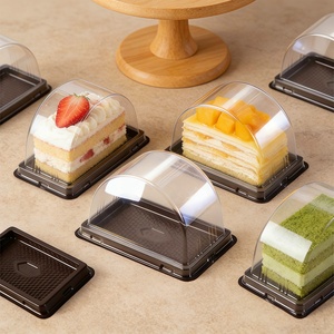 Boîte à gâteau de luxe pour gâteau rectangulaire et gâteau en tranches, ensemble de contenants transparents pour marque de boulangerie haut de gamme - Product Image 4