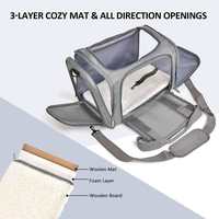 Sac de transport pour animaux de compagnie en nylon extensible de haute qualité, approuvé par les compagnies aériennes, pour chats et chiens, design carré souple, fermeture à pression, grande taille