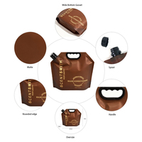 Sac à boisson liquide personnalisé de 1L, 2L, 5L avec bec verseur, emballage pour jus, eau, sac en plastique réutilisable, sac à vin