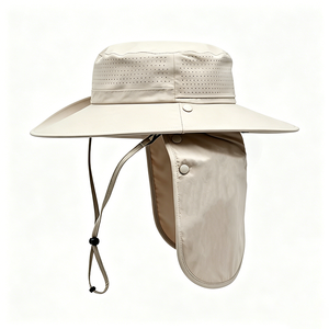 Adjustable Neck Flap Sun <b>Hat</b>-Lightweight Breathable UPF 50+ Silk 3D Embroidery Outdoor Bucket <b>Hat</b> for Hiking Fishing Gardening - Product Image 5