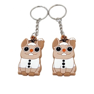 Durable Cartoon Animal Shape Iron Rubber Keychain Ring with Silk Screen Printing and Your Own Logo