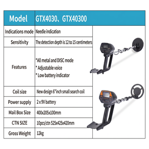 Détecteur de métaux portatif <span class=keywords><strong>GTX4030</strong></span> GTX4030O avec bobine de recherche de 6 pouces pour l'exploitation minière souterraine - Product Image 3