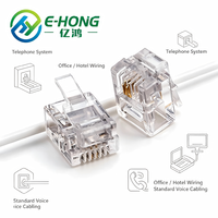 Connettore RJ11 6P2C in Plastica PC ad Alta Resistenza, Trasparente, Modulare per Telefoni Fissi, Citofoni e Sistemi di Sicurezza