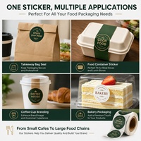 Autocollants personnalisés pour emballages alimentaires, autocollants ronds en vinyle imperméables, adaptés aux emballages de restauration rapide et aux emballages de pâtisserie