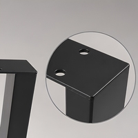 Pied de table en acier noir, cadre métallique, support rectangulaire en tube pour bureau et table à manger