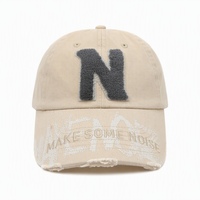 Casquette de baseball OEM ODM vintage formelle à bords effilochés, brodée, respirante, imperméable, délavée, polyvalente et décontractée