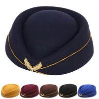 Béret d'hôtesse de l'air personnalisé en tissu acrylique avec motif, idéal pour toutes les saisons et l'étiquette professionnelle
